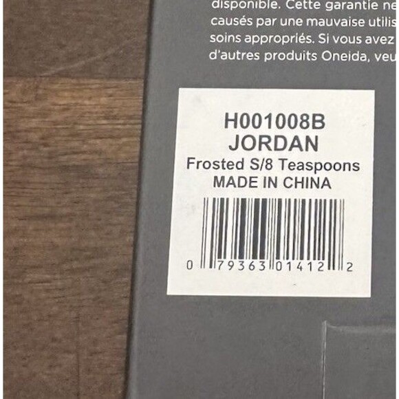 Oneida Flatware Set Of 8 Teaspoons Jordan Frosted Stainless Silverware 7.5” NEW - Picture 2 of 4